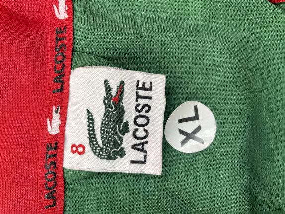 LACOSTE TRACK JACKET SPORTY VERDE ROSSO UOMO PRE OWNED XL