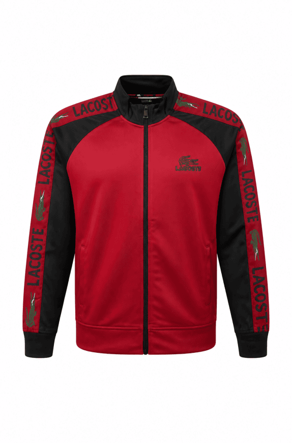 LACOSTE TRACK JACKET SPORTY RED MEN PRE OWNED M