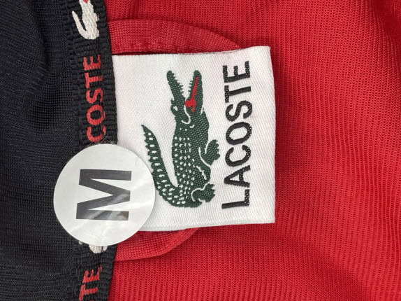 LACOSTE TRACK JACKET SPORTY RED BLACK MENS PRE OWNED M