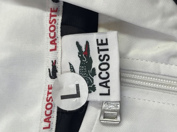 LACOSTE TRACK JACKET STREETWEAR NERO E BIANCO UOMO PRE OWNED L
