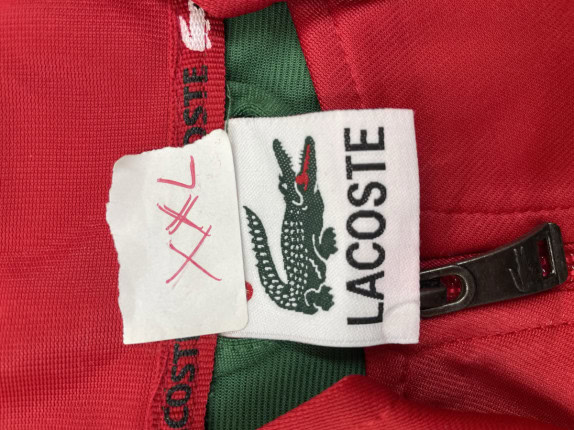 LACOSTE TRACK JACKET STREETWEAR GREEN RED MEN PRE OWNED XXL