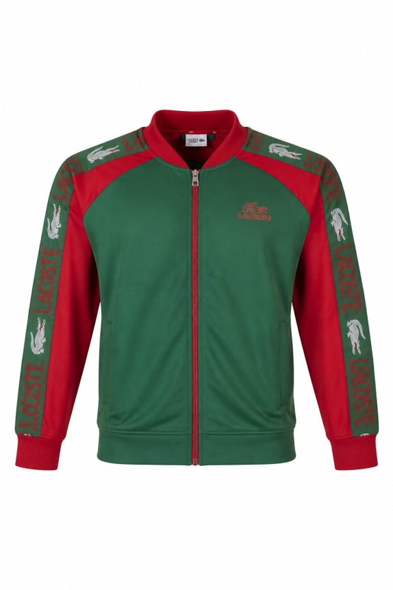LACOSTE TRACK JACKET STREETWEAR GREEN RED MEN PRE OWNED XXL