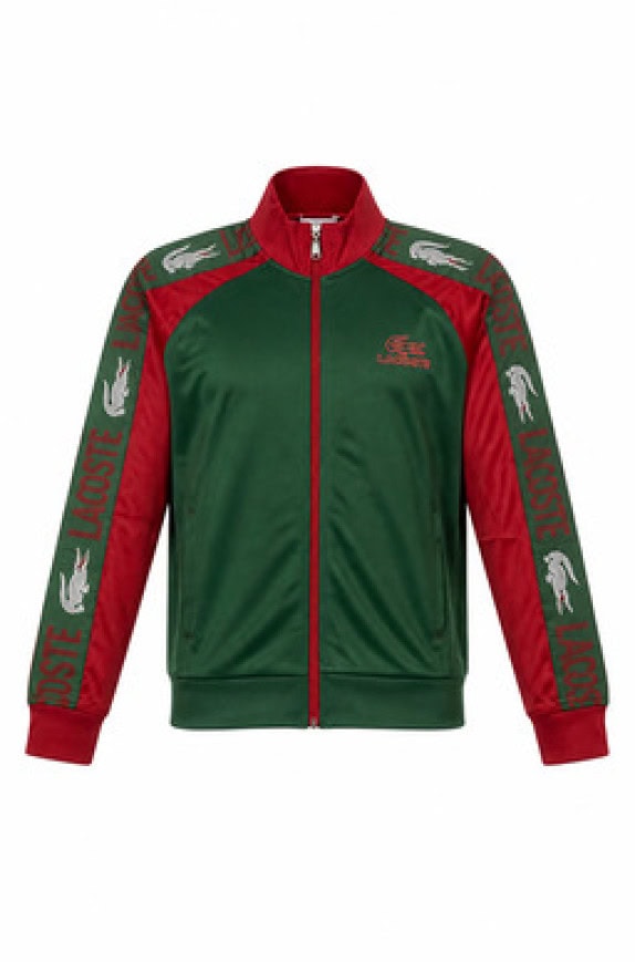 LACOSTE TRACK JACKET VINTAGE ΚΟΚΚΙΝΟ ΠΡΑΣΙΝΟ ΑΝΤΡΙΚΟ PRE OWNED M