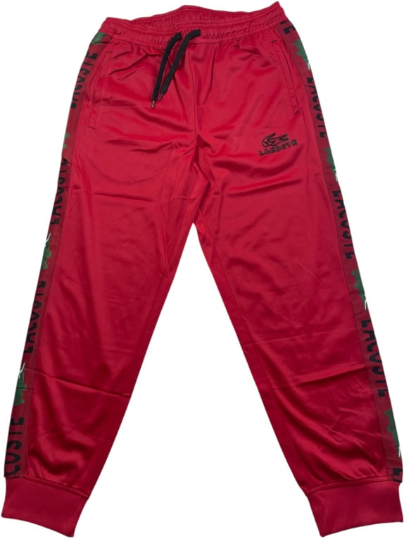 LACOSTE TRACK PANTS SPORTSWEAR ROSSO UOMO PRE OWNED L