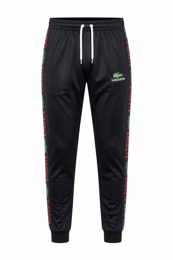 LACOSTE TRACK PANTS STREETWEAR NERO UOMO PRE OWNED XL