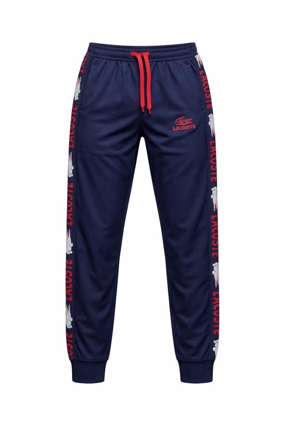 LACOSTE TRACK PANTS STREETWEAR NAVY UOMO PRE OWNED M