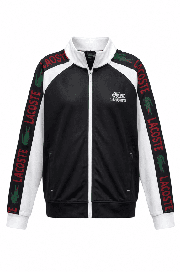 LACOSTE TRACK JACKET SPORTY NERO UOMO PRE OWNED M