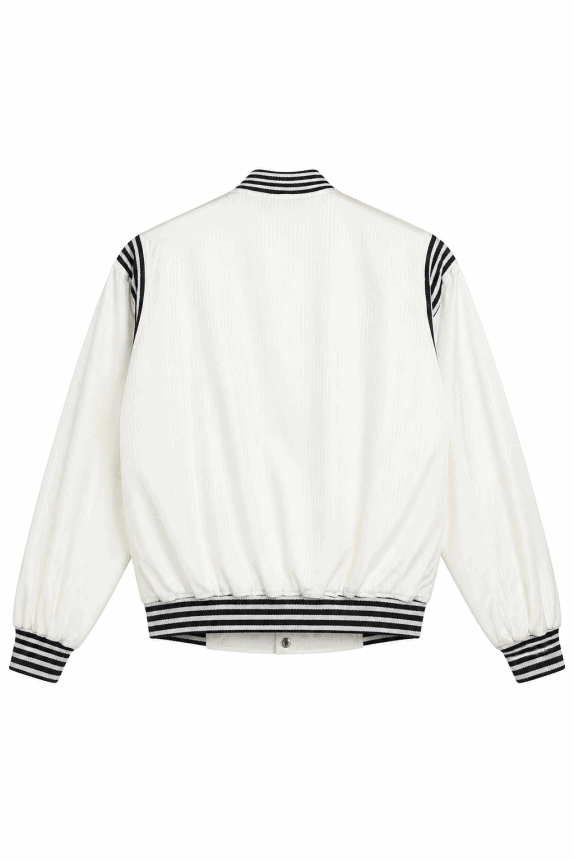1980s LACOSTE ΒΟΜΒΕΡ JACKET VINTAGE OFF WHITE ΑΝΤΡΙΚΟ PRE OWNED L