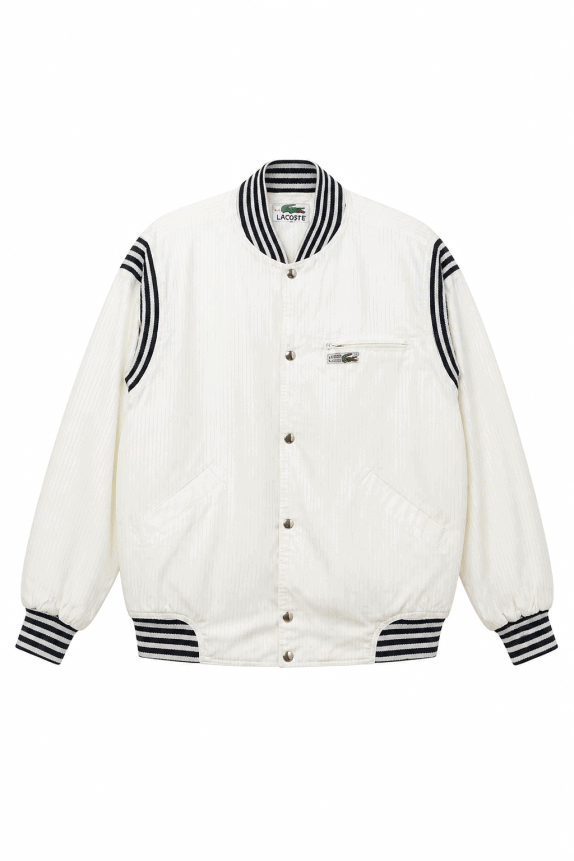 1980s LACOSTE ΒΟΜΒΕΡ JACKET VINTAGE OFF WHITE ΑΝΤΡΙΚΟ PRE OWNED L