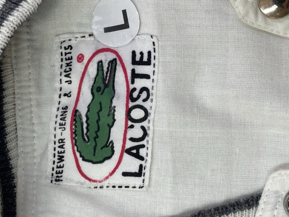 1980s LACOSTE ΒΟΜΒΕΡ JACKET VINTAGE OFF WHITE ΑΝΤΡΙΚΟ PRE OWNED L