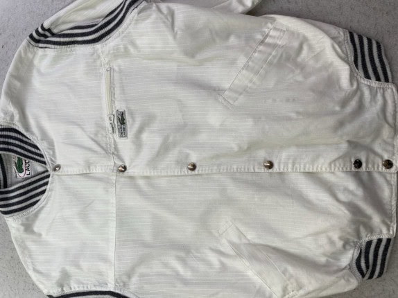 1980s LACOSTE ΒΟΜΒΕΡ JACKET VINTAGE OFF WHITE ΑΝΤΡΙΚΟ PRE OWNED L