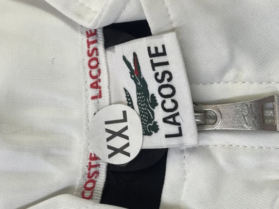 LACOSTE TRACK JACKET STREETWEAR BLACK MEN PRE OWNED XXL