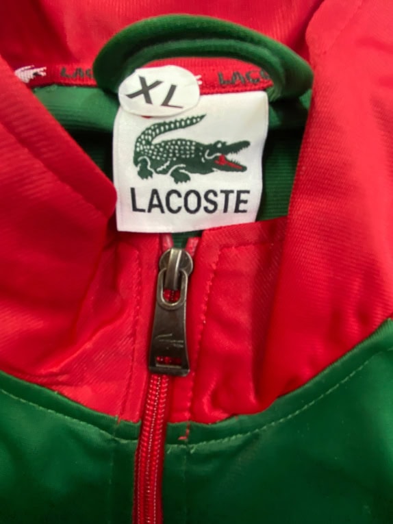 LACOSTE ΖΑΚΕΤΑ LOGO ΤΑΙΝΙΕΣ ΠΡΑΣΙΝΟ/ΚΟΚΚΙΝΟ UNISEX XL