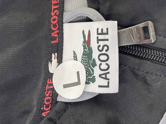 LACOSTE TRACK JACKET ATHLETIC GREY MENS PRE OWNED L