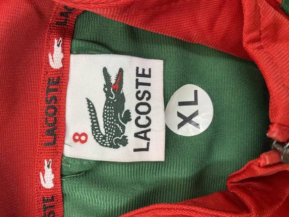 LACOSTE TRACK JACKET SPORTY GREEN RED MEN PRE OWNED XL