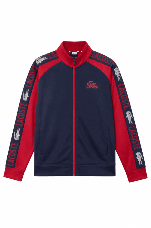 LACOSTE TRACK JACKET CLASSIC BLUE RED MEN PRE OWNED XL
