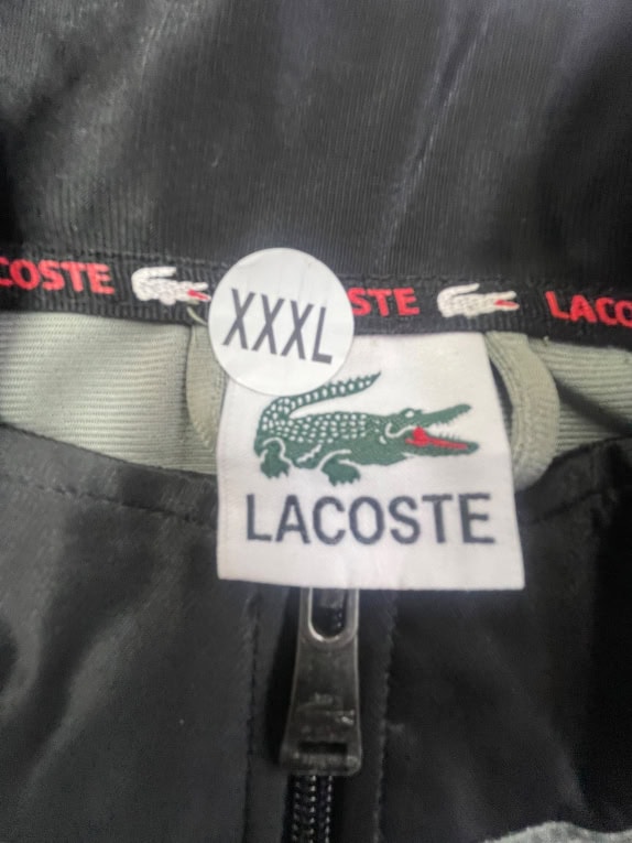LACOSTE ΖΑΚΕΤΑ TRACK JACKET ΜΕ ΦΕΡΜΟΥΑΡ ΓΚΡΙ ΜΑΥΡΟ ΑΝΔΡΙΚΗ 3XL