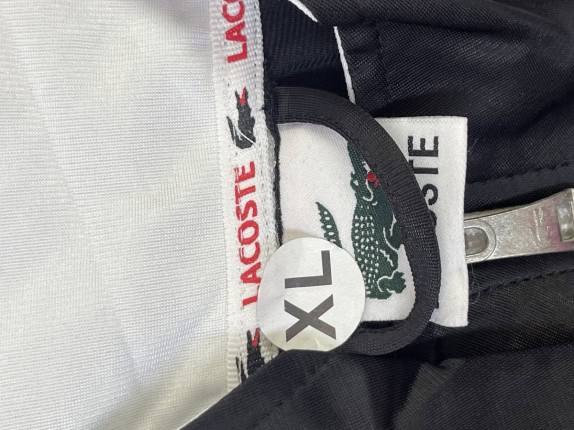 LACOSTE TRACK JACKET CLEAN BLACK MEN PRE OWNED XL