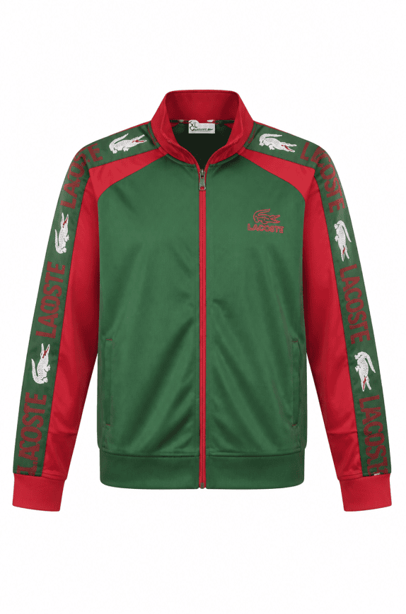 LACOSTE GIACCA TRACK SPORT RED GREEN UOMO PRE OWNED L