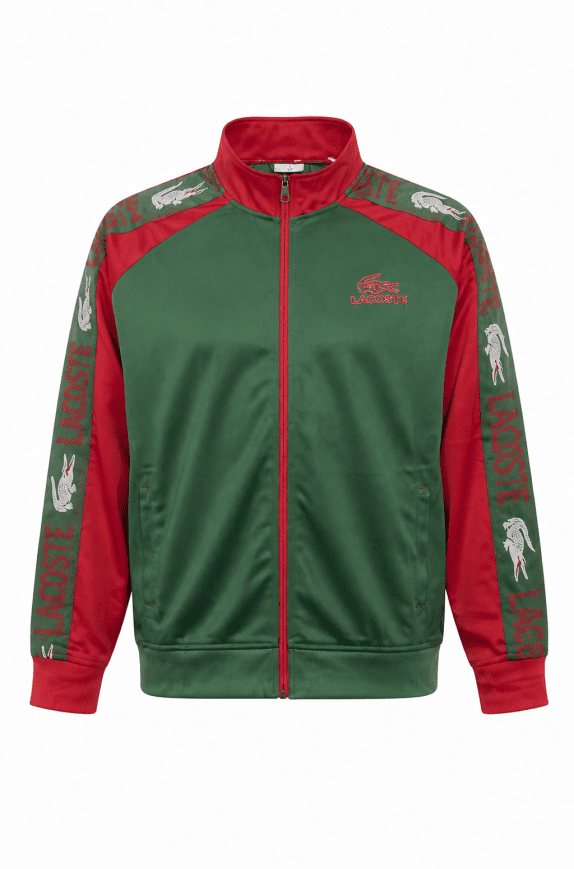 LACOSTE TRACK JACKET RETRO GREEN MEN PRE OWNED L