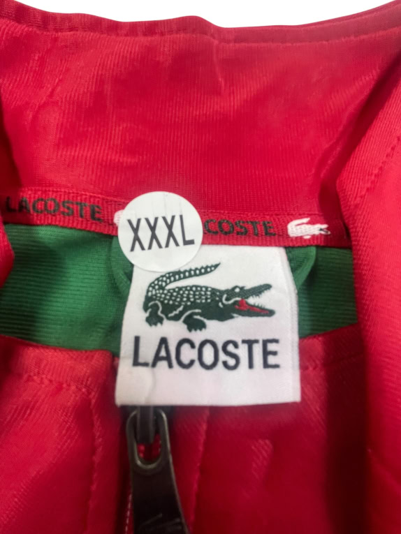 LACOSTE ΖΑΚΕΤΑ TRACK TOP LOGO TAPE ΠΡΑΣΙΝΟ-ΚΟΚΚΙΝΟ ΑΝΔΡΙΚΗ XXXL