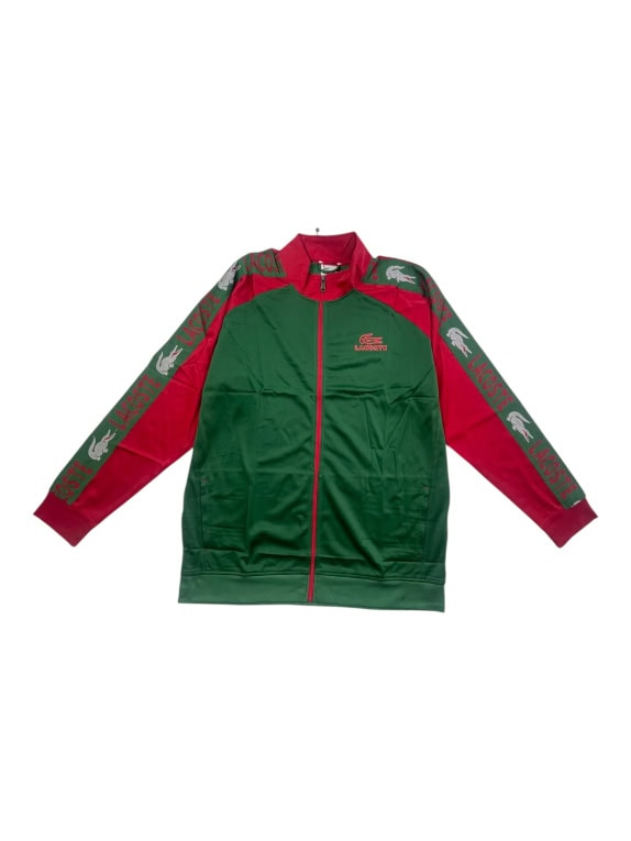 LACOSTE ΖΑΚΕΤΑ TRACK TOP LOGO TAPE ΠΡΑΣΙΝΟ-ΚΟΚΚΙΝΟ ΑΝΔΡΙΚΗ XXXL