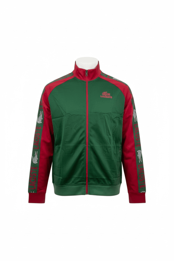 LACOSTE giacca track top con nastro logo verde-rosso da uomo XXXL