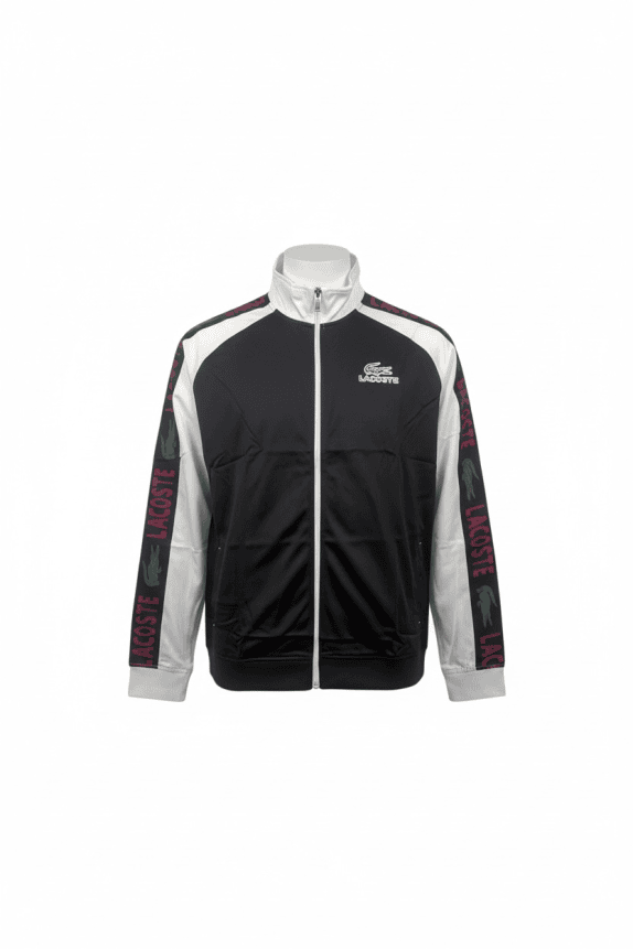 LACOSTE ΖΑΚΕΤΑ TRACK TOP ΛΟΓΟΤΥΠΟ ΜΑΥΡΟ/ΛΕΥΚΟ ΑΝΔΡΙΚΟ XXXL