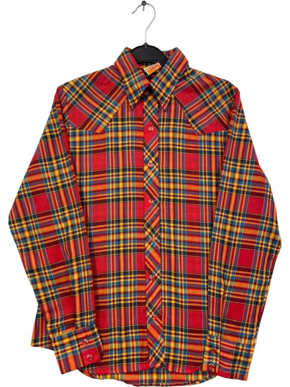 LADY MAVERICK VINTAGE CHECKERED MULTICOLOR SHIRT WOMEN'S M pre-owned