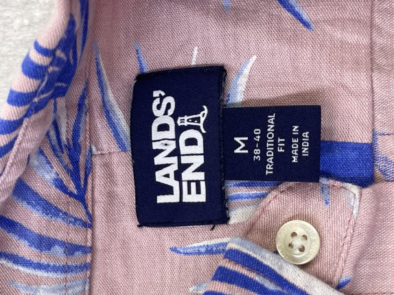 LANDS END ΠΟΥΚΑΜΙΣΟ ΓΡΑΦΙΚΟ ΡΟΖ ΑΝΤΡΙΚΟ PRE OWNED M