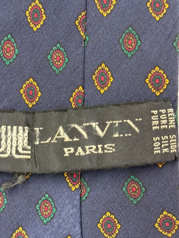 LANVIN PARIS CRAVATTA CLASSICA BLU NAVY UOMO PRE OWNED