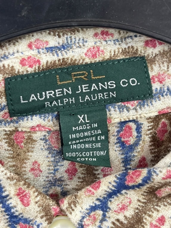 LAUREN JEANS CO CAMICIA VINTAGE BEIGE DONNA PRE OWNED XL