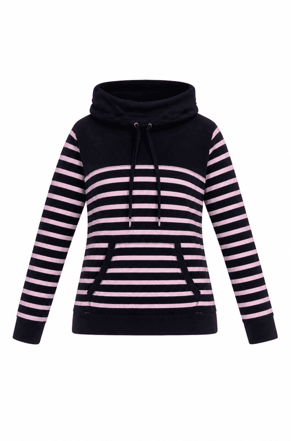 LAUREN RALPH LAUREN HOODIE STRIPED PINK BLACK ΓΥΝΑΙΚΕΙΟ PRE OWNED M