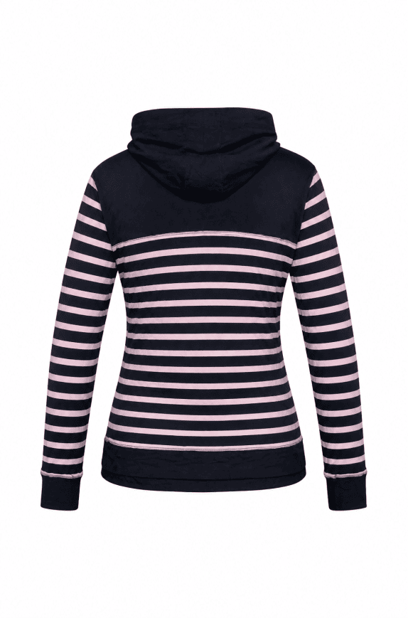 LAUREN RALPH LAUREN HOODIE STRIPED PINK BLACK WOMENS PRE OWNED M
