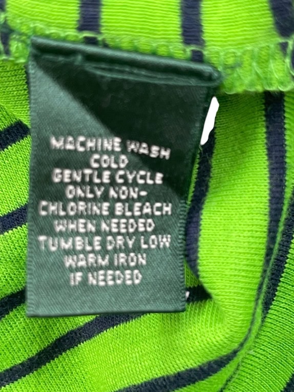 LAUREN RALPH LAUREN MAGLIA MANICHE CORTE RIGATA VERDE NAVY DONNA PRE OWNED S