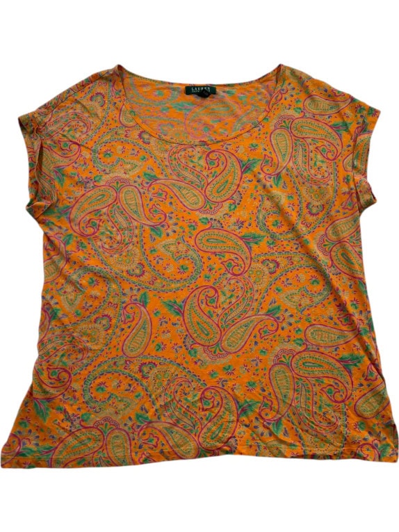 LAUREN RALPH LAUREN ΜΠΛΟΥΖΑ PAISLEY ΠΟΛΥΧΡΩΜΟ ΓΥΝΑΙΚΕΙΟ PRE OWNED L