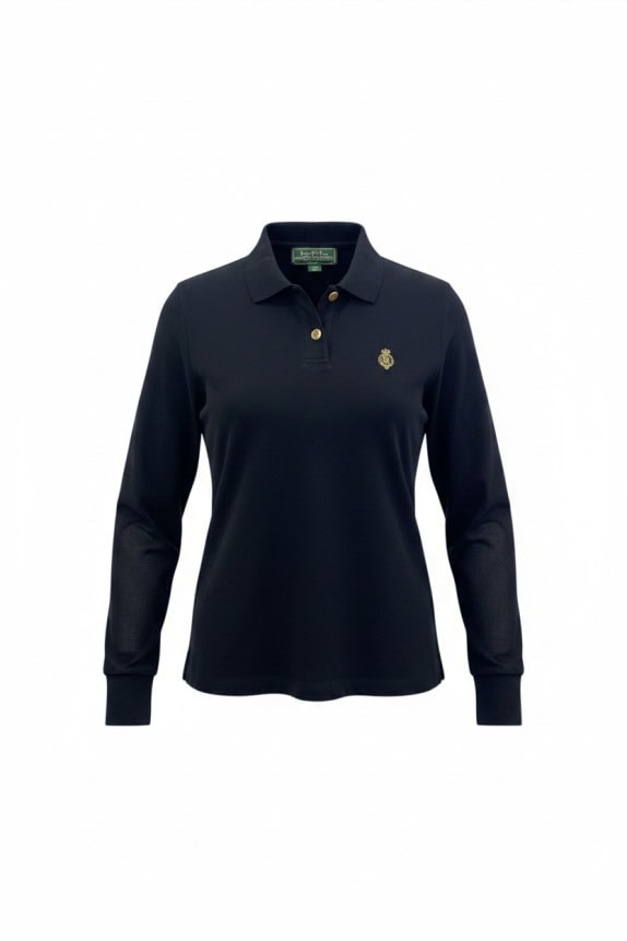 LAUREN RALPH LAUREN POLO SHIRT MINIMAL NAVY WOMEN PRE OWNED M