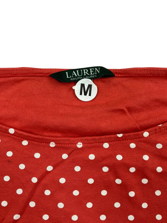 LAUREN Ralph Lauren Red Polka Dot Blouse 3/4 Sleeve Cotton Women’s M