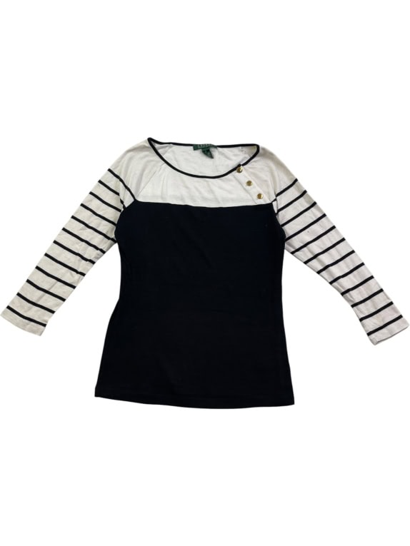 Lauren Ralph Lauren Μπλούζα Ριγέ Μανίκια Navy / Λευκό