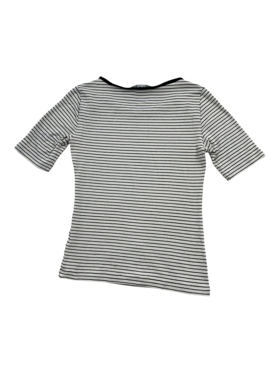 LAUREN RALPH LAUREN ΜΠΛΟΥΖΑ ΡΙΓΕ NAUTICAL STYLE ΜΕ ΚΕΝΤΗΤΟ ΛΟΓΟΤΥΠΟ ΛΕΥΚΟ/ΜΠΛΕ ΓΥΝΑΙΚΕΙΑ SMALL
