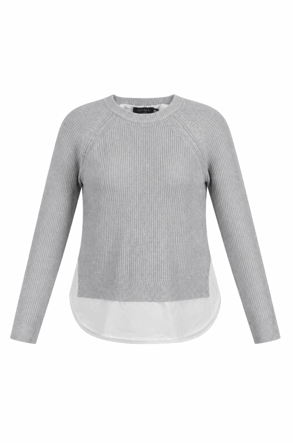 LAUREN RALPH LAUREN ΠΛΕΚΤΟ ΠΟΥΛΟΒΕΡ MINIMAL ΓΚΡΙ ΓΥΝΑΙΚΕΙΟ PRE OWNED XS