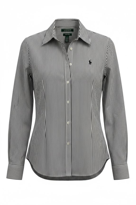 LAUREN RALPH LAUREN ΠΟΥΚΑΜΙΣΟ CLASSIC ΜΑΥΡΟ ΛΕΥΚΟ ΓΥΝΑΙΚΕΙΟ PRE OWNED S