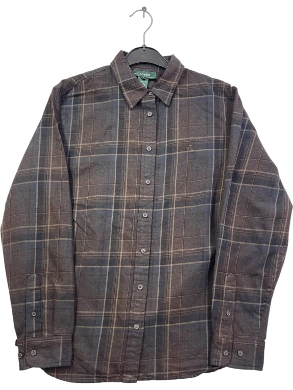 LAUREN RALPH LAUREN CHECK SHIRT BROWN WOMEN'S L