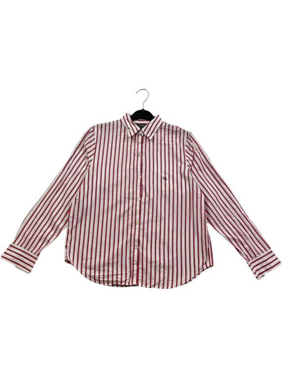 LAUREN RALPH LAUREN ΠΟΥΚΑΜΙΣΟ ΜΕ ΡΙΓΕΣ ΚΑΙ EMBROIDERED LOGO ΚΟΚΚΙΝΟ ΓΥΝΑΙΚΕΙΟ M