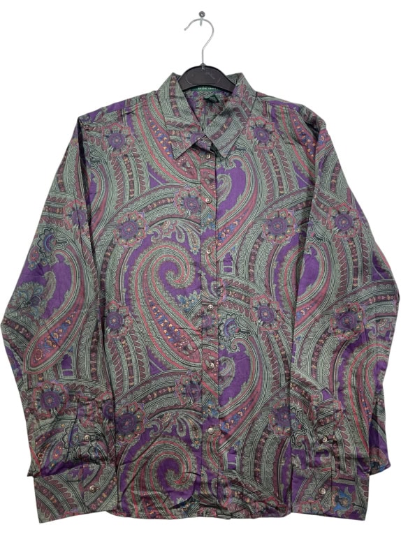 LAUREN RALPH LAUREN ΠΟΥΚΑΜΙΣΟ PAISLEY PATTERN ΜΩΒ UNISEX L