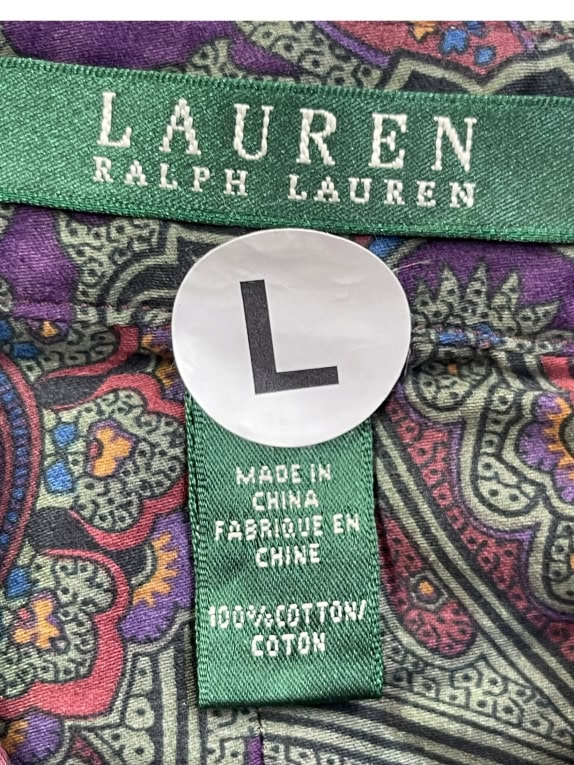 LAUREN RALPH LAUREN ΠΟΥΚΑΜΙΣΟ PAISLEY PATTERN ΜΩΒ UNISEX L