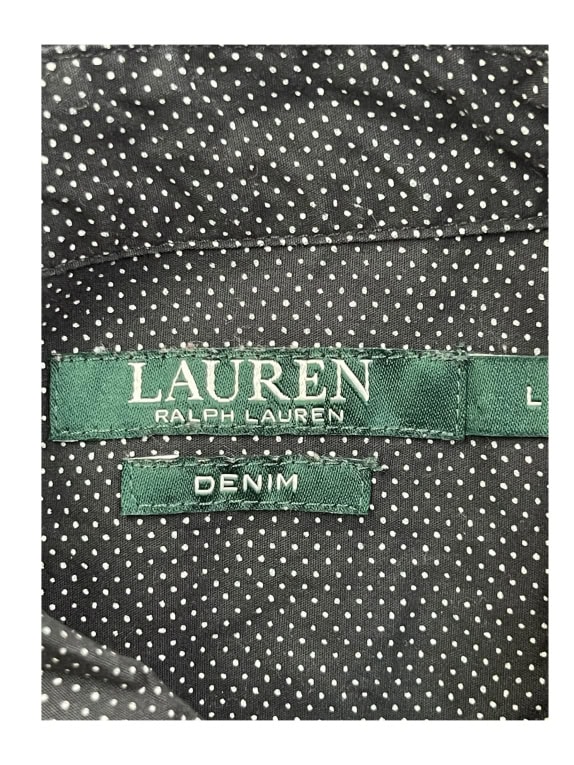 LAUREN RALPH LAUREN Polka Dot Shirt Black Unisex Large