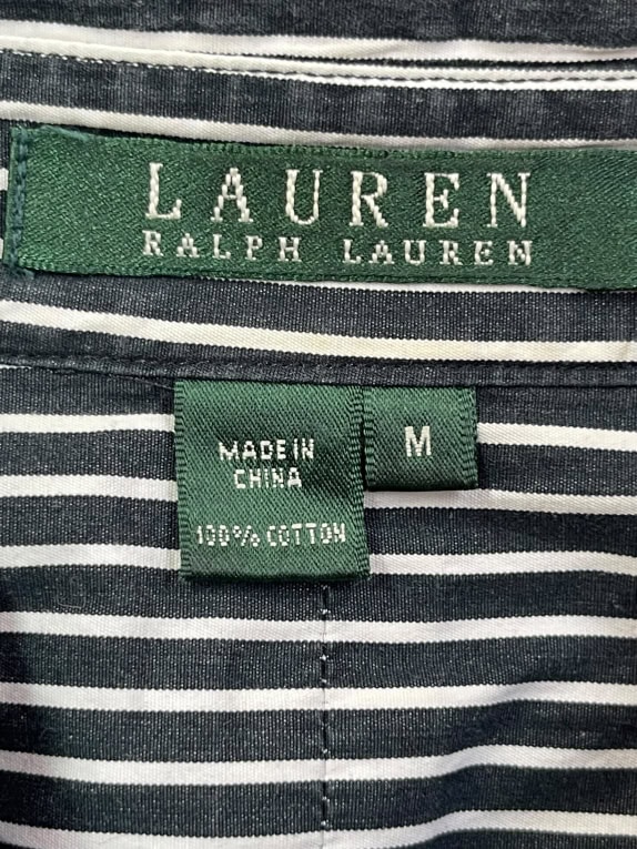 LAUREN RALPH LAUREN ΠΟΥΚΑΜΙΣΟ ΡΙΓΕ ΜΑΥΡΟ/ΛΕΥΚΟ UNISEX M
