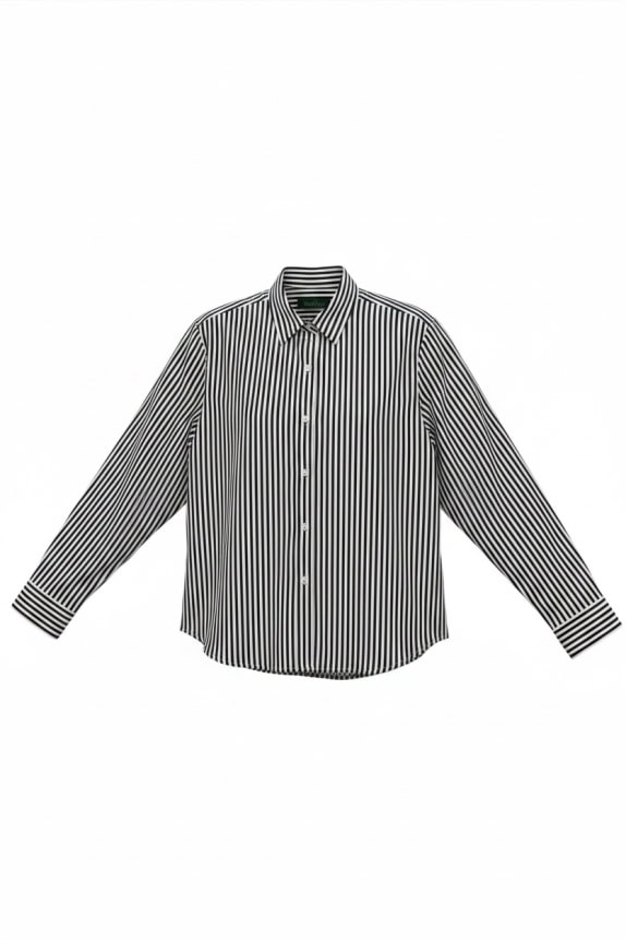 LAUREN RALPH LAUREN ΠΟΥΚΑΜΙΣΟ ΡΙΓΕ ΜΑΥΡΟ/ΛΕΥΚΟ UNISEX M