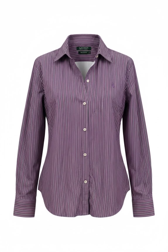 LAUREN RALPH LAUREN Πουκάμισο Ριγέ Μωβ Unisex Large